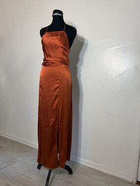 Satin Rust Slip Dress